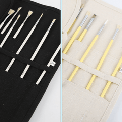 Canvas Paint Brush Holder Organizer 16 Slot Pockets Carry Pouch