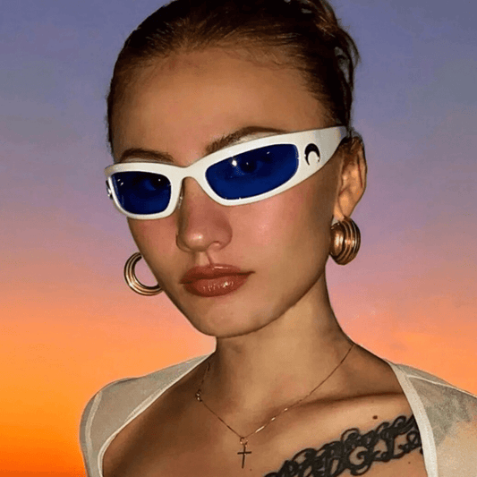 Y2K Oval Frame Sunglasses UV400 Futuristic Eyewear