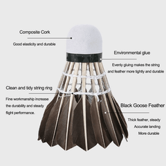 12pcs Goose Feather Badminton Shuttlecocks 77 76 Speed