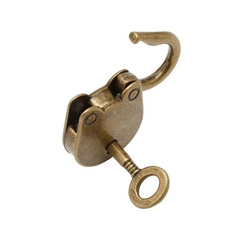 Vintage Metal Lock and Key Padlock