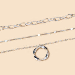 Vintage Golden Multilayer Chains Necklace For Women