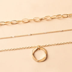 Vintage Golden Multilayer Chains Necklace For Women