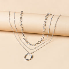 Vintage Golden Multilayer Chains Necklace For Women