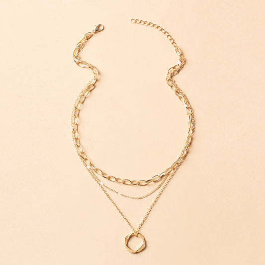 Vintage Golden Multilayer Chains Necklace For Women