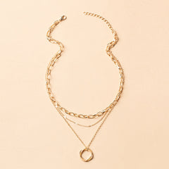 Vintage Golden Multilayer Chains Necklace For Women