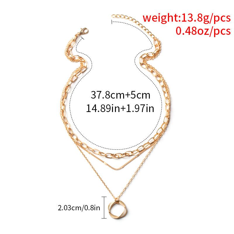 Vintage Golden Multilayer Chains Necklace For Women