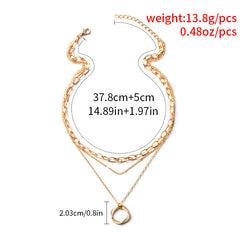 Vintage Golden Multilayer Chains Necklace For Women