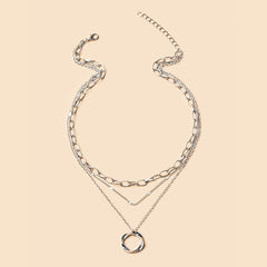 Vintage Golden Multilayer Chains Necklace For Women