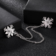 Men's Cross Coat Collar Chain Women's Tassel Rhinestone Brooch