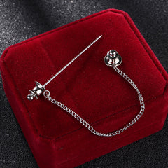 Alloy Chain Tassel Brooch Men's Shirt Suit Collar Pin
