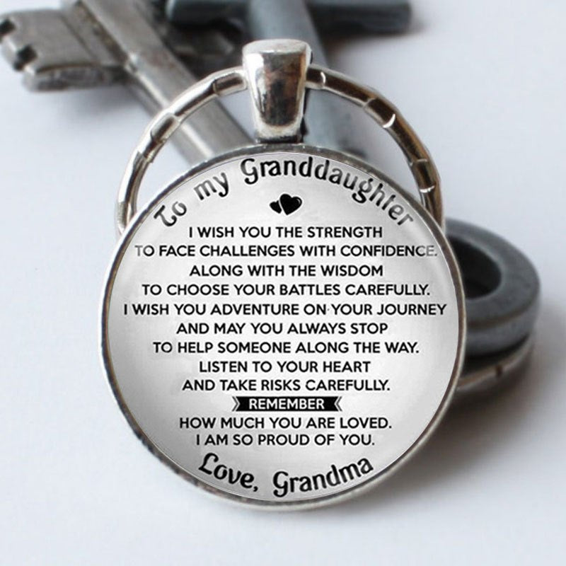 Time Gemstone Keychain for Granddaughter