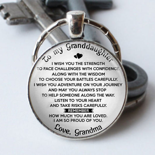 Time Gemstone Keychain for Granddaughter