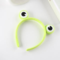 Frog Women's Hair Band Cartoon Animals Hair Hoop Green Elastic Wide Headband
