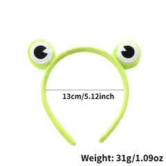 Frog Women's Hair Band Cartoon Animals Hair Hoop Green Elastic Wide Headband