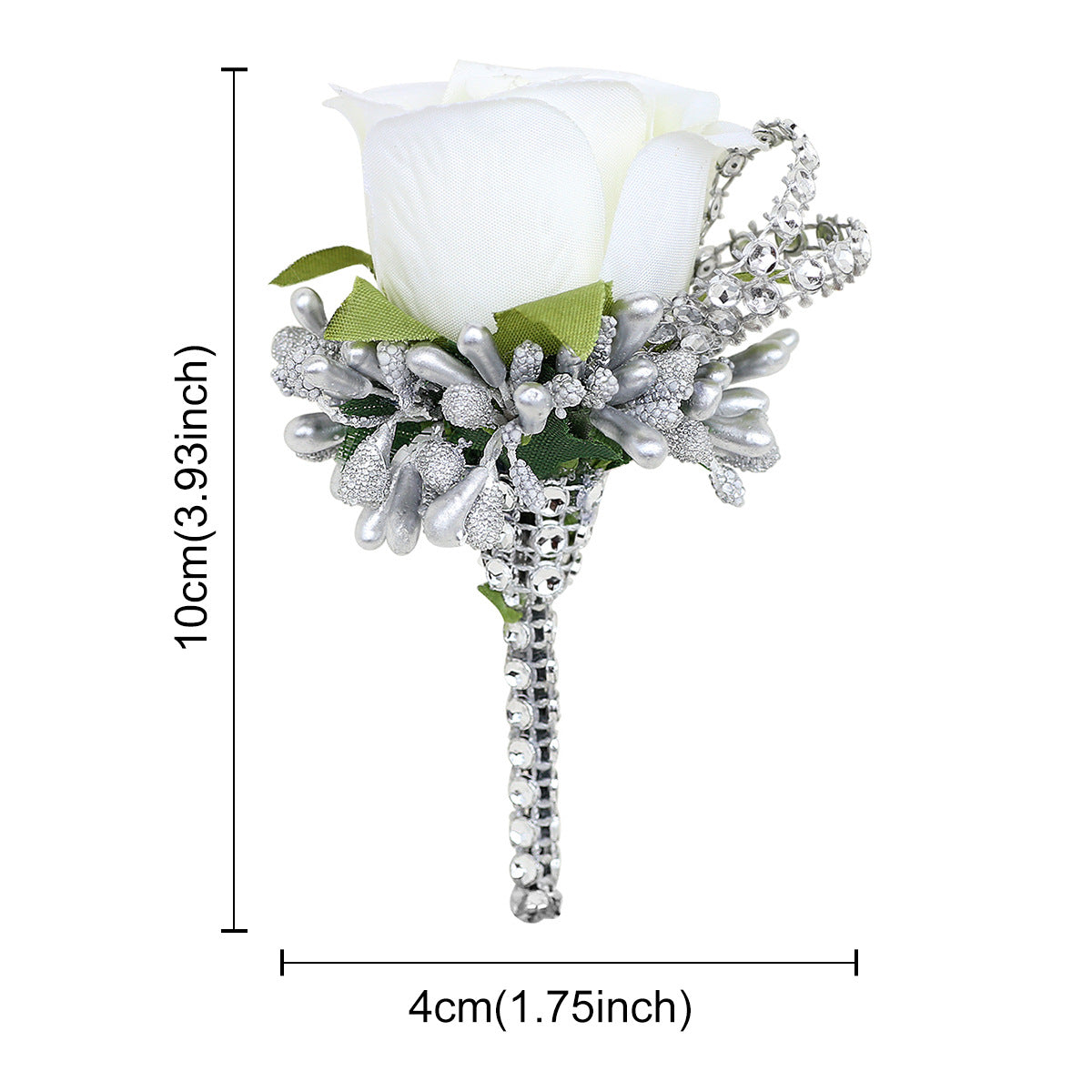 Flower Shaped Brooch Wedding Groom Bridal Pin Rose Groomsmen Bridesm