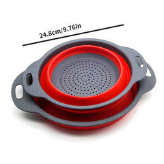 Circular Hanging Drain Basket Folding Fruit Basket Telescopic Washing Basket