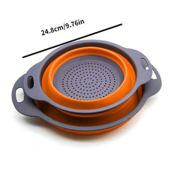 Circular Hanging Drain Basket Folding Fruit Basket Telescopic Washing Basket