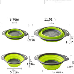 Circular Hanging Drain Basket Folding Fruit Basket Telescopic Washing Basket