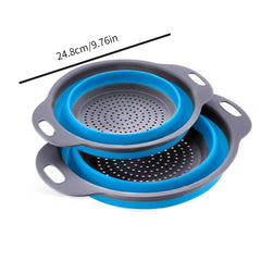 Circular Hanging Drain Basket Folding Fruit Basket Telescopic Washing Basket