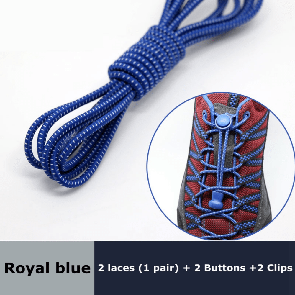 Elastic Round Shoelaces 1 Pair No Tie Locking Lazy Laces for Various Shoes