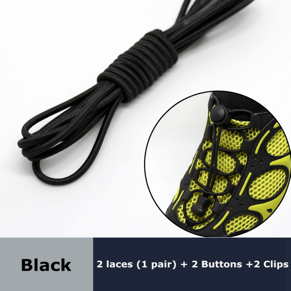 Elastic Round Shoelaces 1 Pair No Tie Locking Lazy Laces for Various Shoes