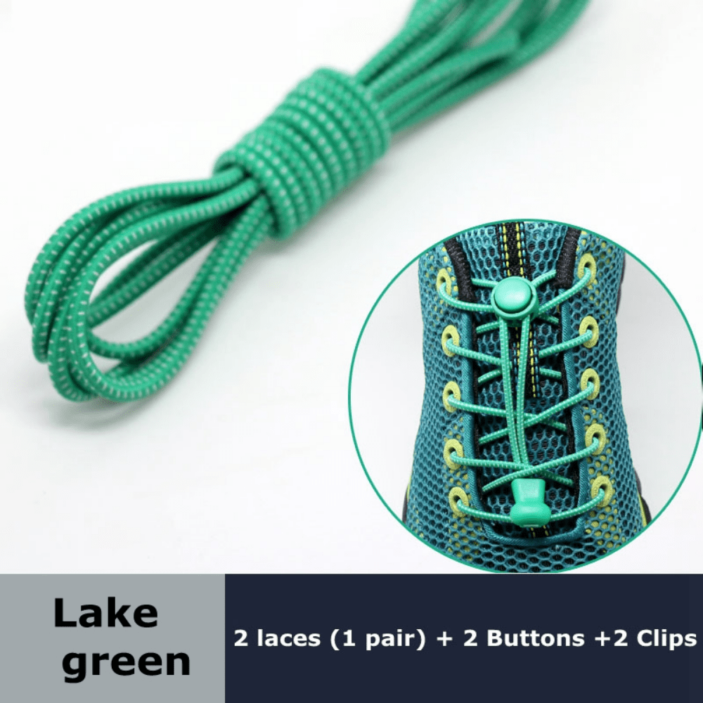 Elastic Round Shoelaces 1 Pair No Tie Locking Lazy Laces for Various Shoes