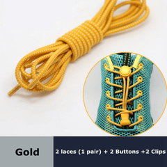 Elastic Round Shoelaces 1 Pair No Tie Locking Lazy Laces for Various Shoes