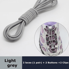 Elastic Round Shoelaces 1 Pair No Tie Locking Lazy Laces for Various Shoes