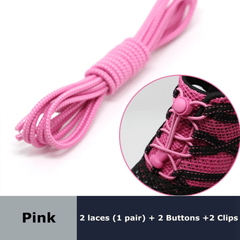 Elastic Round Shoelaces 1 Pair No Tie Locking Lazy Laces for Various Shoes