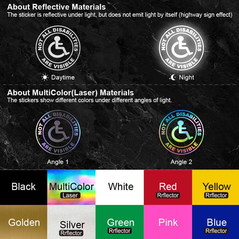 Invisible Disability Car Sticker Vinyl Decal