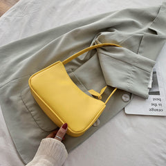 Minimalist Baguette Bag Women's PU Leather Underarm Purse Shoulder Bag