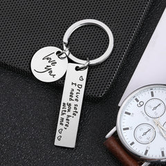 Couple Key Chain Safe Driving Stainless Steel