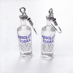 Y2K Vodka Wine Bottle Drop Dangle Earrings Resin Simulation Transparent