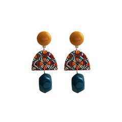 Yellow Contrast Acrylic Earrings Geometric Baroque Style Long Earrings