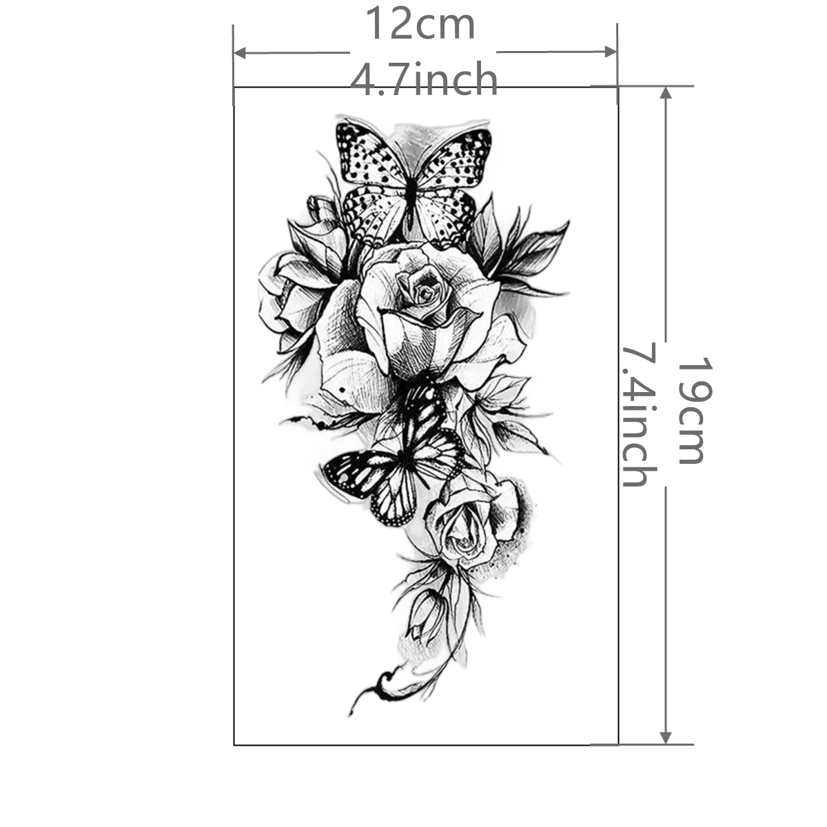 Sexy Tattoo Sticker Blooming Flowers Butterfly Waterproof