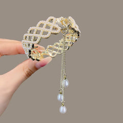Faux Pearl Rhinestone Flower Hair Clips for Women