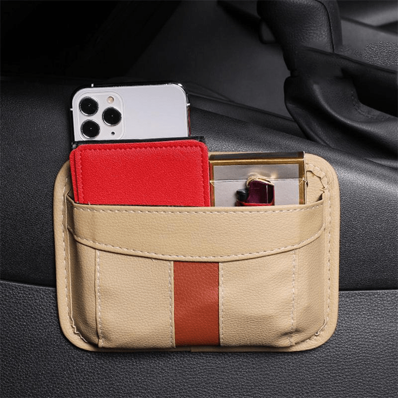 Pu Leather Car Storage Bag Multifunctional Small Pocket Organizer