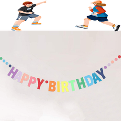 Rainbow Cardboard Banner Gradient Birthday Letter Pull Flag Banner