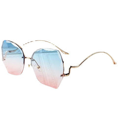 Rimless Butterfly Flower Sunglasses Gradient Cut Edge Sunshade Eyeglasses