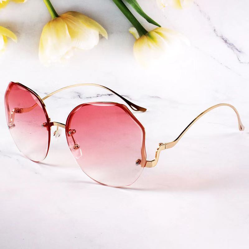 Rimless Butterfly Flower Sunglasses Gradient Cut Edge Sunshade Eyeglasses