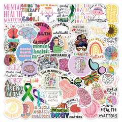50PCS Mental Health Graffiti Stickers Notebook Helmet Removable Stickers