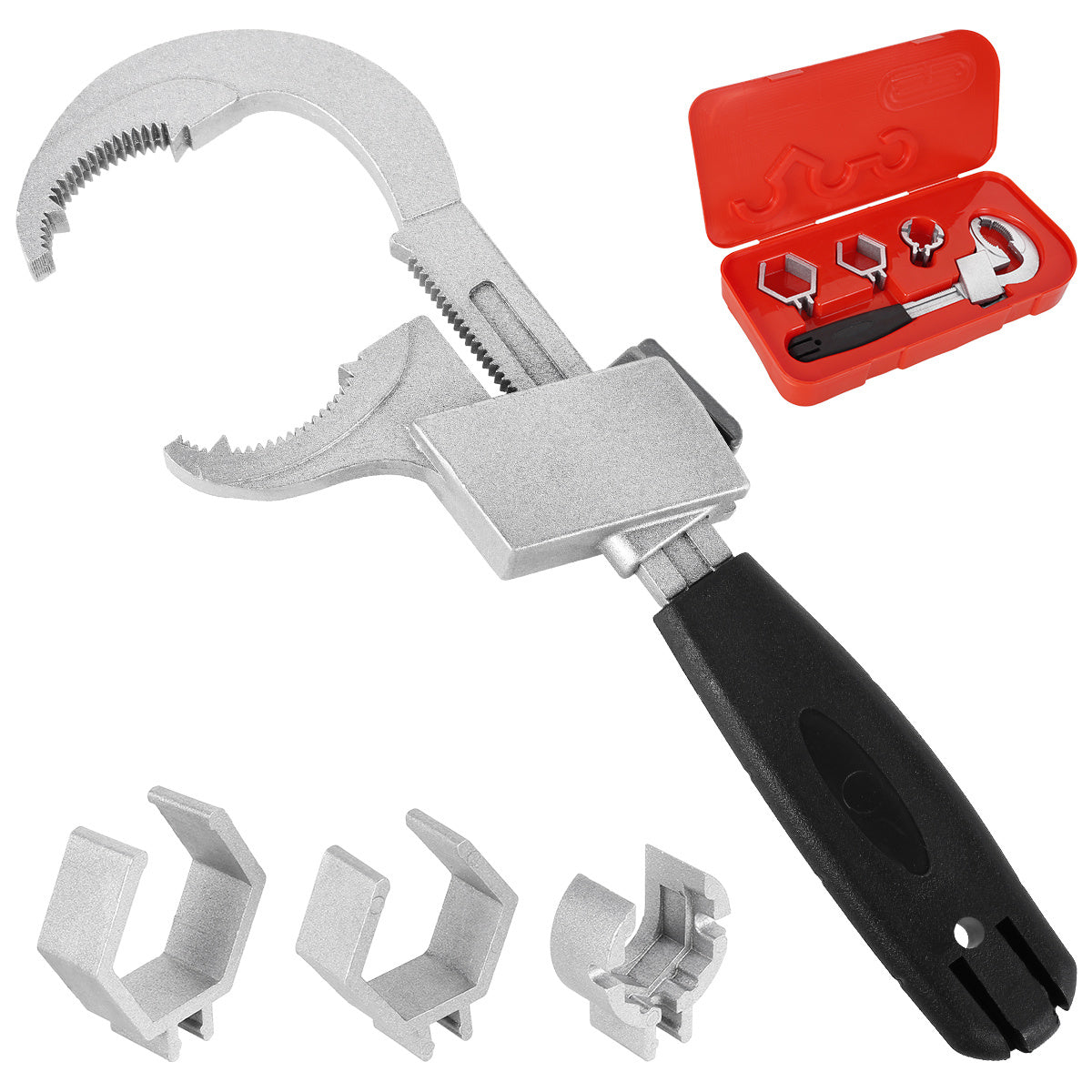 Adjustable Water Pipe Spanner With 3 Card Slots Universal Repair Tool