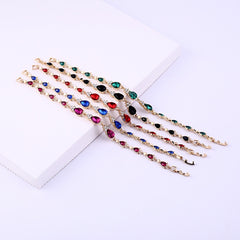 Amethyst Vintage Bracelet Inlaid Zircon Faux Gemstone Bangle