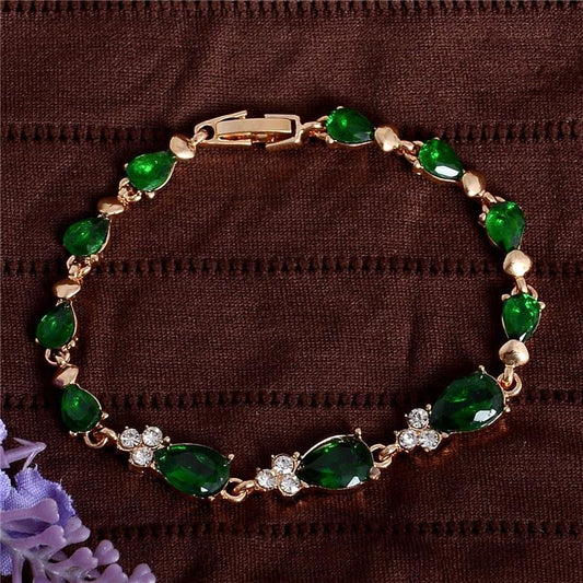 Amethyst Vintage Bracelet Inlaid Zircon Faux Gemstone Bangle