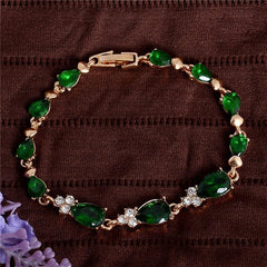 Amethyst Vintage Bracelet Inlaid Zircon Faux Gemstone Bangle