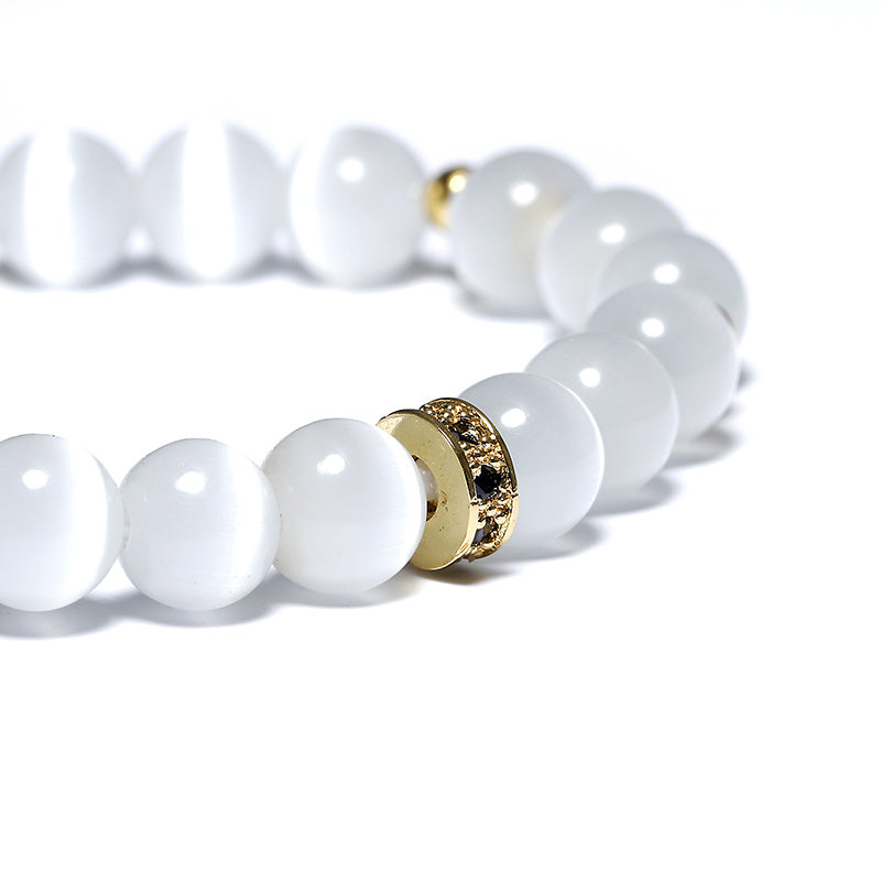 Cat Eyes Stone Beaded Bracelet Moonstone Jewelry Gift