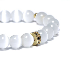 Cat Eyes Stone Beaded Bracelet Moonstone Jewelry Gift