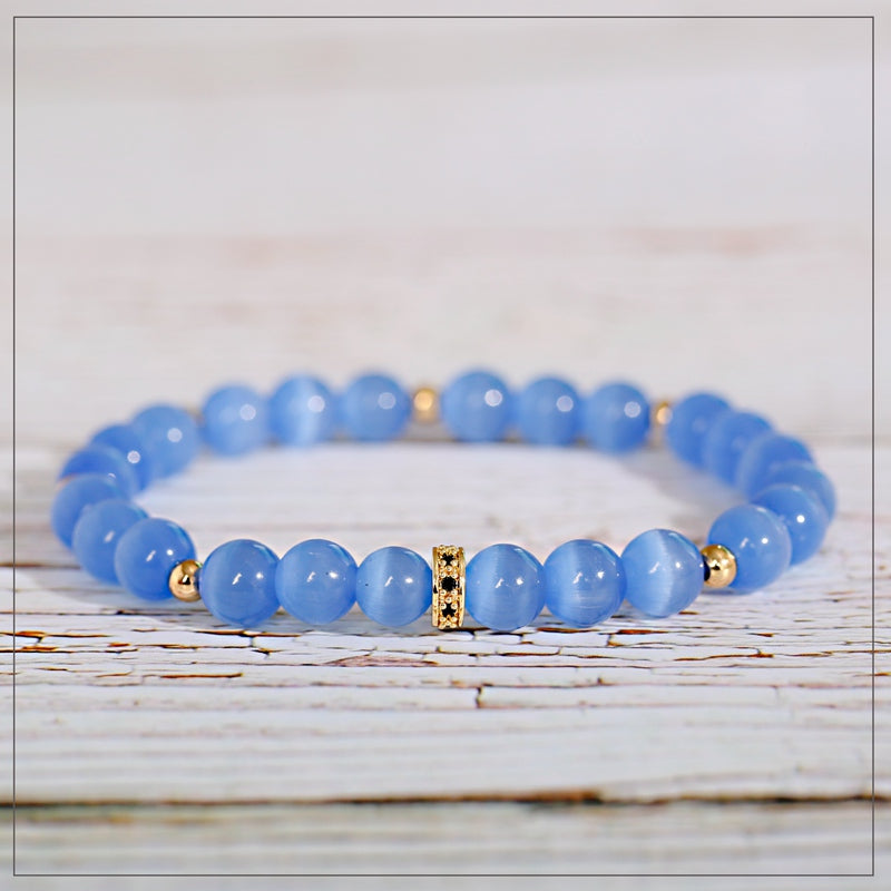 Cat Eyes Stone Beaded Bracelet Moonstone Jewelry Gift
