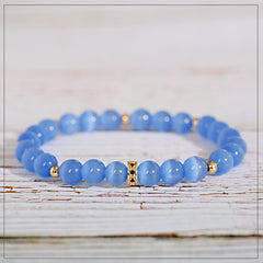 Cat Eyes Stone Beaded Bracelet Moonstone Jewelry Gift