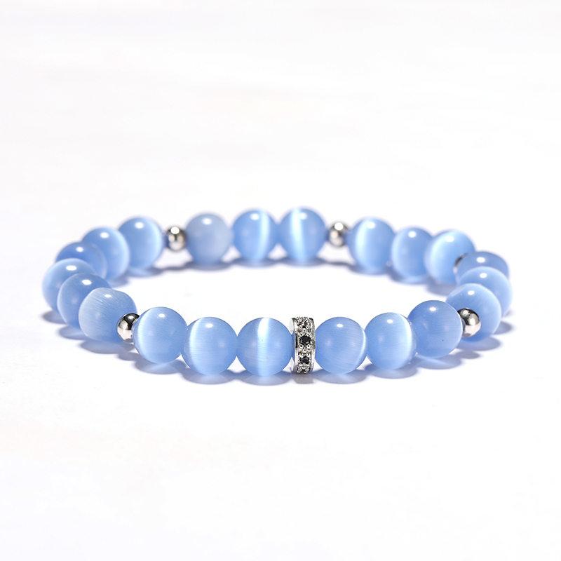 Cat Eyes Stone Beaded Bracelet Moonstone Jewelry Gift